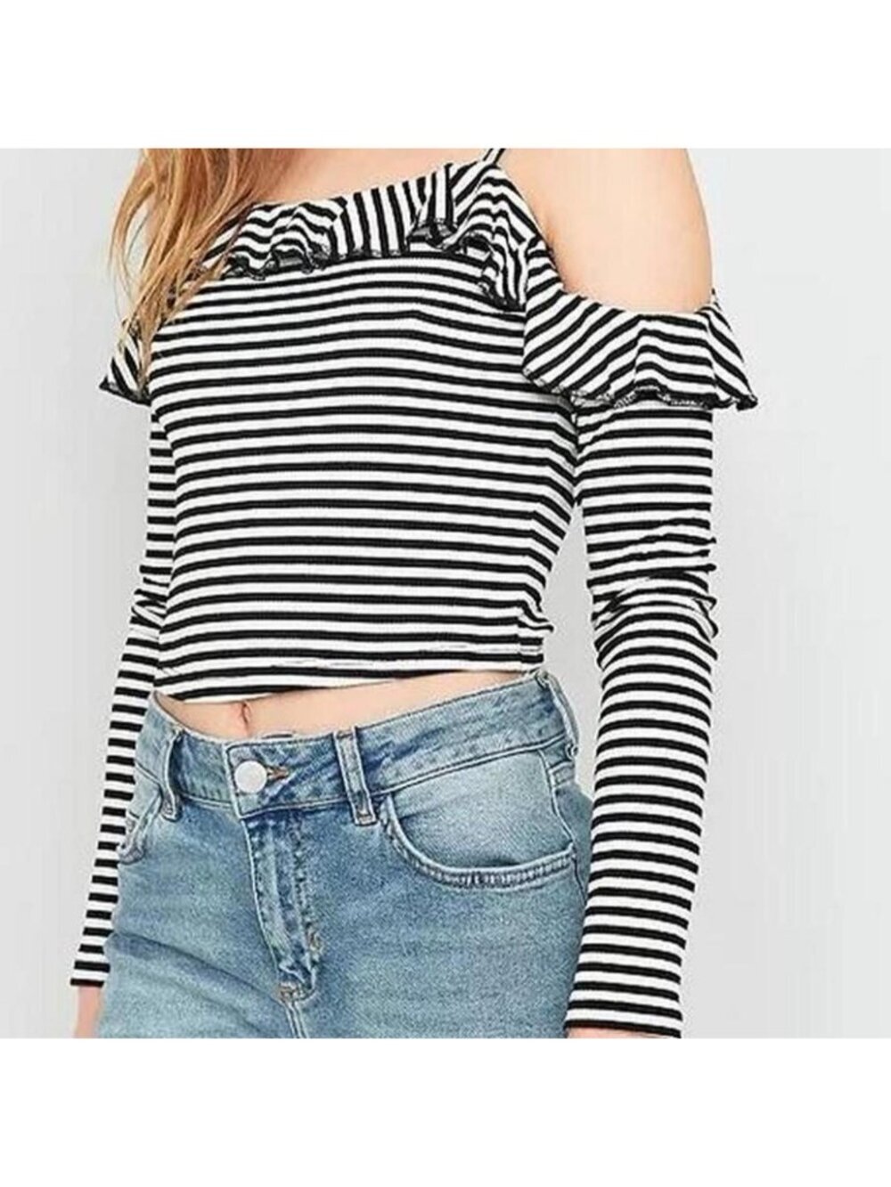Pins and Needles black/white striped top